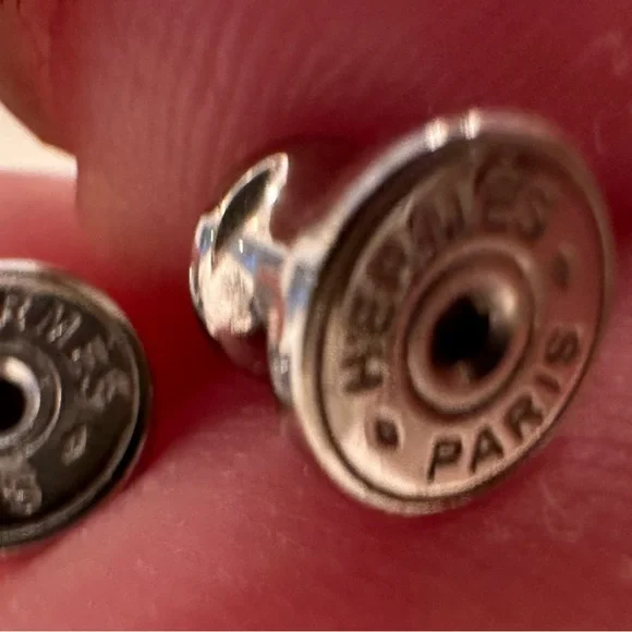 Hermes H Equipe Earrings lacquered NWT Sable color hard to find! - Picture 4 of 7